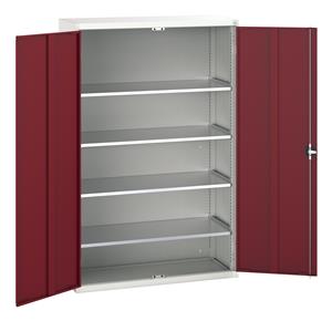 16926653.** verso shelf cupboard with 4 shelves. WxDxH: 1300x550x2000mm. RAL 7035/5010 or selected